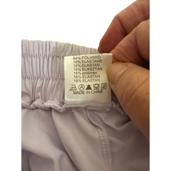 Exarus Pack of 2 Girls Kids High Waisted Running Short Tennis SZ 14 Purple White - Picture 7 of 7